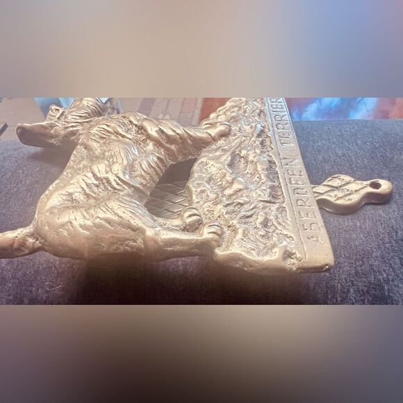 Vintage Solid Brass Door Knocker Aberdeen Terrier Dog 5.5”X4” - Picture 6 of 13